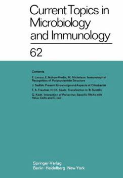 Paperback Current Topics in Microbiology and Immunology / Ergebnisse Der Mikrobiologie Und Immunitätsforschung: Volume 62 Book