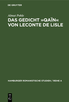 Hardcover Das Gedicht Qaïn von Leconte de Lisle [German] Book