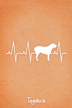 Tagebuch: Oranges liniertes Alabai Hunde Journal Herzschlag ca DIN A5 weiß liniert 110 Seiten (German Edition)