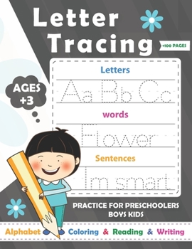 Paperback Letters Tracing practice: Alphabet Handwriting Practice workbook for kids with Sight words for boys Preschoolers Ages 3-5 Pre K, Kindergarten /R Book