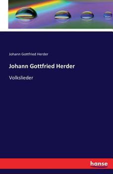 Paperback Johann Gottfried Herder: Volkslieder [German] Book