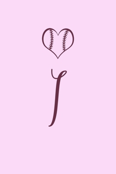 I: Name Monogram Initial I Softball 6x9" Lined Notebook/Journal Gift Idea For Girls, Women, School, College and Work