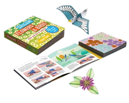 Paperback Origami Flowers and Birds: Paper Pack Plus 64-Page Book