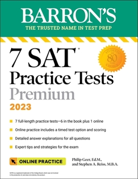 Paperback 7 SAT Practice Tests 2023 + Online Practice Book