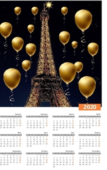 Hardcover paris eiffel tower 2020 calendar creative blank journal: paris 2020 calender creative blank journal Book