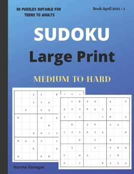 Paperback Sudoku: Large Print Sudoku Book - Medium and Hard [Large Print] Book