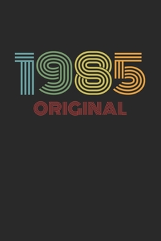 Original 1985 Vintage: Retro Notebook - 120 Pages, Dot Grid, 6" x 9" - Birthday 80's Journal, Notepad, Notes, Diary