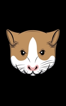 Notebook: Hamster Head Illustration - 100 Dot Grid Pages - Soft Cover - Small Size - 5 x 8 inch