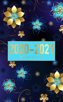 2020-2021 Monthly Planner: Blue and Gold Floral Design | Two Year Calendar | Planner 5x8 inches Jan 2020 to Dec 2021 with Phone Book - Personal ... Organizer Agenda Schedule with To Do List