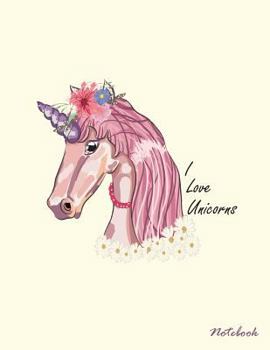 Paperback I love unicorns notebook: unicorn on cream cover and Dot Graph Line Sketch pages, Extra large (8.5 x 11) inches, 110 pages, White paper, Sketch, Book