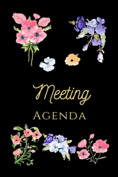 Paperback Meeting Agenda: Business Minute Record Book, Taking Minutes Log Book Action Notes for Office Book