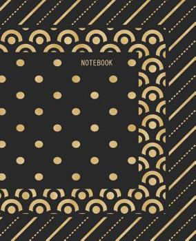 Paperback Notebook: Gold on Black Multi Pattern Cover with College Ruled Pages Book