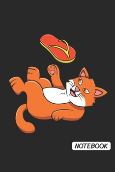 Notebook: DIN A5 Katze Flip Flops Notizheft gepunktet | 120 Seiten gepunktetes Katze Flip Flops Notizbuch für Notizen in Schule, Universität, Arbeit ... | Eine tolles Geschenk für Ihre Liebsten.