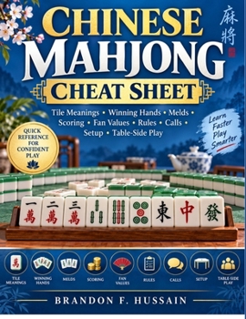 Chinese Mahjong Cheat Sheet: Tile Meanings Winning Hands Melds Scoring Fan Values Rules Calls Setup Table-Side Play