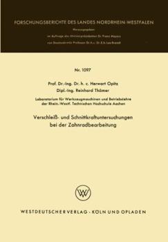 Paperback Verschleiß- Und Schnittkraftuntersuchungen Bei Der Zahnradbearbeitung [German] Book