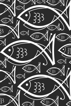 Notes: Fish symbol, Christian symbols, jesus fish symbol, spiritual diary, notebook with fish. Format A5, 120 pages, discreet light grey lined.
