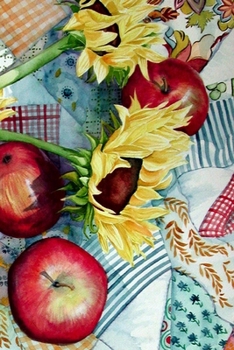 Paperback Apples & Quilt: Journal Book