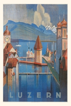 Paperback Vintage Journal Lucerne, Switzerland Travel Poster Book