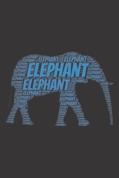 Elephant: Notebook, Journal | Lined Paper | 120 Pages DIN A5 (6 x 9") | Notes, Drawings, Planer, Diary, Organization | Word Cloud Present