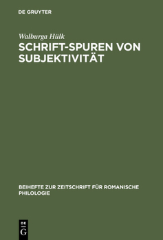 Hardcover Schrift-Spuren von Subjektivität [German] Book