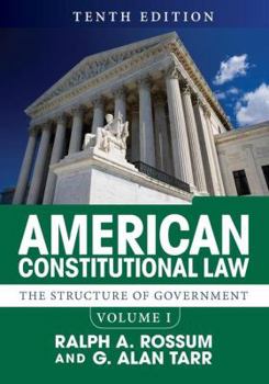 Paperback American Constitutional Law, Volume I: The Structure of Government Book