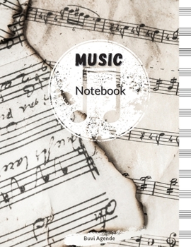 Paperback Music Notebook: Blank Sheet Music Notebook, Song Writing Journal, 8,5x11 Inches Book