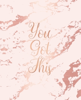 You Got This: Inspirational Quote Notebook, Light Purple Marble and Rose Gold | 7.5 x 9.25, 120 College Ruled Pages