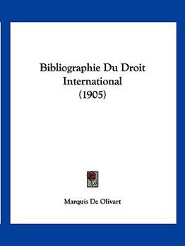 Paperback Bibliographie Du Droit International (1905) [French] Book