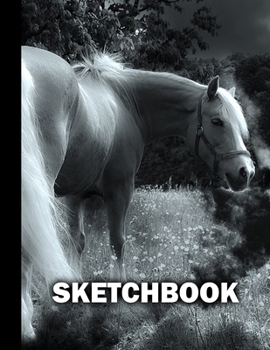Sketchbook: Horse Cover Design | White Paper | 120 Blank Unlined Pages | 8.5" X 11" | Matte Finished Soft Cover