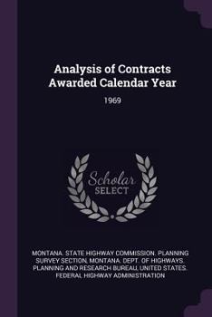 Paperback Analysis of Contracts Awarded Calendar Year: 1969 Book