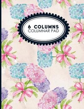 Paperback 6 Columns Columnar Pad: Accounting Bookkeeping Notebook, Accounting Record Keeping Books, Ledger Paper Pad, Hydrangea Flower Cover, 8.5 x 11, Book