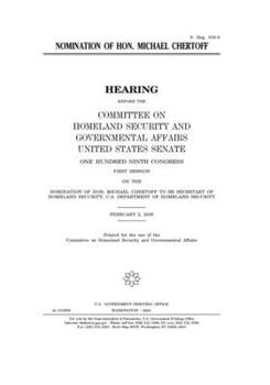 Paperback Nomination of Hon. Michael Chertoff Book