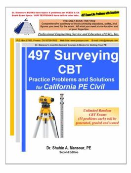 Spiral-bound 497 Surveying CBT Practice Problems and Solutions For California PE Civil, 2nd Edition Book