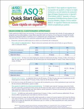 Wall Chart Asq-3(tm) Quick Start Guide in Spanish Book