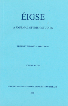 Paperback Eigse: A Journal of Irish Studies: Volume 36 Book