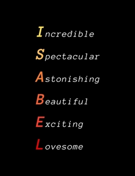 Isabel: Inspiring composition notebook gift for girl, daughter or woman | Name personalised present | Elegant wide ruled paper | Standard size perfect for school, college or university