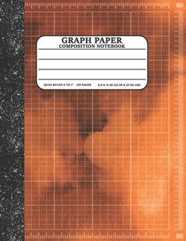 Graph Paper Composition Notebook: Math and Science Lover Graph Paper Cover Watercolor Orange (Quad Ruled 5 squares per inch, 120 pages) Birthday Gifts For Math Lover Teacher,Student Notebook