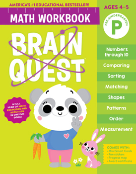 Paperback Brain Quest Math Workbook: Pre-Kindergarten Book