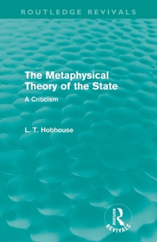 The Metaphysical Theory of the State: A Criticism