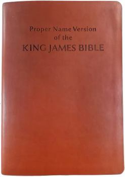 Leather Bound Proper Name Version of the King James Bible With Cross-References and Concordance Index, Large Print Overview and Study Edition, Brown Cover Book