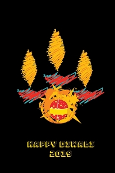 Happy Diwali 2019: Thoughtful Diwali Gift, Lined Blank Notebook, Mandala Back Cover, 6 x 9, 120 White Color Pages, Matte Finish Cover