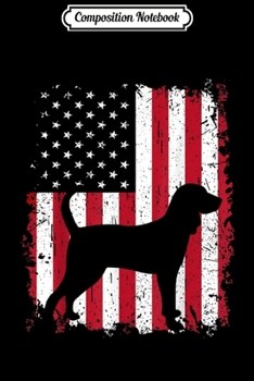 Paperback Composition Notebook: Bluetick Coonhound 4th July American USA Flag Dog Gift Journal/Notebook Blank Lined Ruled 6x9 100 Pages Book