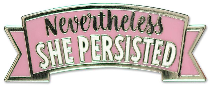 Hardcover Enamel Pin Nevertheless She Persis Book