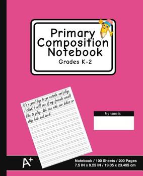 Paperback Primary Composition Notebook: Solid Pink - K-2nd Grade Composition Journal Pad, for Alphabet Writing Practice, [back to School Essential] Book