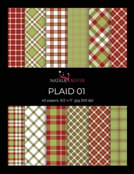 Paperback Plaid 01: Scrapbooking, Design and Craft Paper, 40 sheets, 12 designs, size 8.5 "x 11", from Natalie Osliver Book