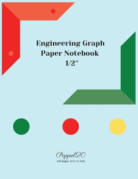 Paperback Engineering Graph Paper Notebook: 1/2 Inch Engineering Graph Paper Book