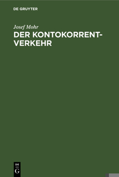 Hardcover Der Kontokorrentverkehr [German] Book
