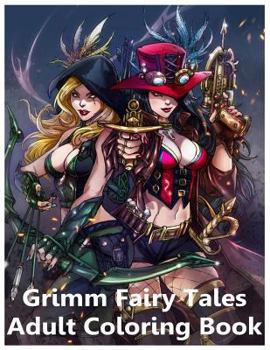 Paperback Grimm Fairy Tales Adult Coloring Book