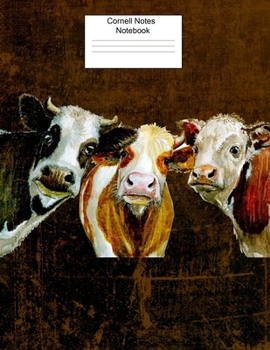 Paperback Cornell Notes Notebook: Cow Cornell Notebook for College, University, High School, Business or Research Notes-8.5x11-110 Pages-Soft Matte Cove Book