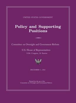 Hardcover United States Government Policy and Supporting Positions 2012 (Plum Book). Large Format Desk Reference Edition. Book